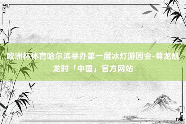 欧洲杯体育哈尔滨举办第一届冰灯游园会-尊龙凯龙时「中国」官方网站