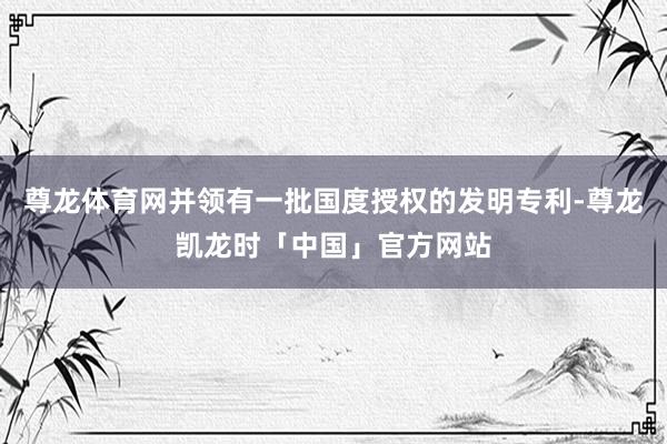 尊龙体育网并领有一批国度授权的发明专利-尊龙凯龙时「中国」官方网站