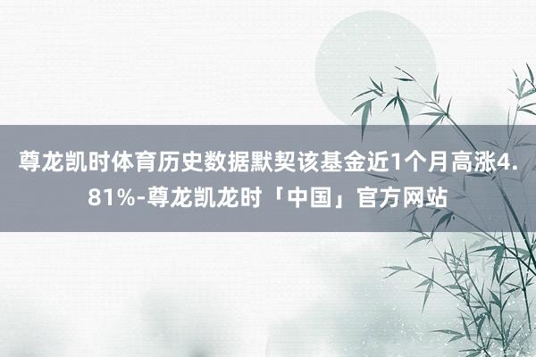 尊龙凯时体育历史数据默契该基金近1个月高涨4.81%-尊龙凯龙时「中国」官方网站