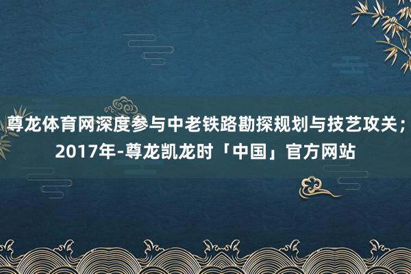 尊龙体育网深度参与中老铁路勘探规划与技艺攻关；2017年-尊龙凯龙时「中国」官方网站
