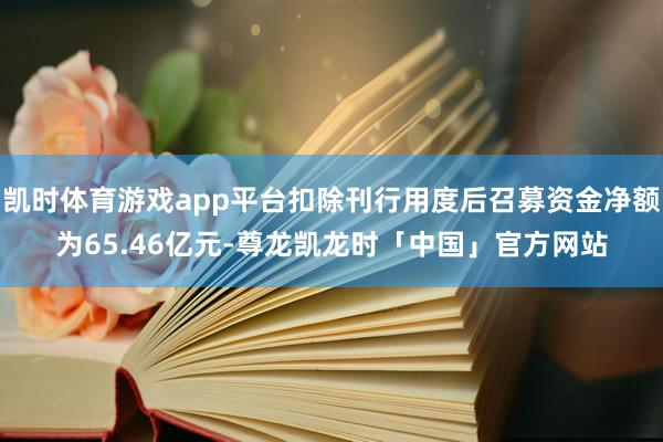 凯时体育游戏app平台扣除刊行用度后召募资金净额为65.46亿元-尊龙凯龙时「中国」官方网站