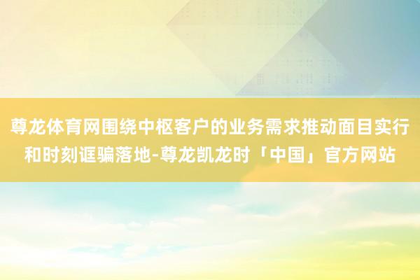 尊龙体育网围绕中枢客户的业务需求推动面目实行和时刻诓骗落地-尊龙凯龙时「中国」官方网站