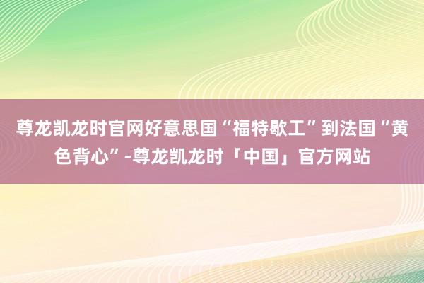 尊龙凯龙时官网好意思国“福特歇工”到法国“黄色背心”-尊龙凯龙时「中国」官方网站