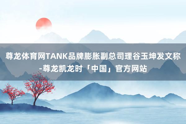 尊龙体育网TANK品牌膨胀副总司理谷玉坤发文称-尊龙凯龙时「中国」官方网站