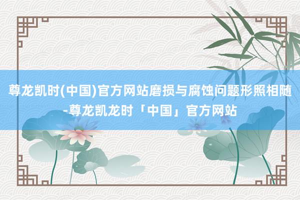 尊龙凯时(中国)官方网站磨损与腐蚀问题形照相随-尊龙凯龙时「中国」官方网站