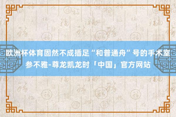 欧洲杯体育固然不成插足“和普通舟”号的手术室参不雅-尊龙凯龙时「中国」官方网站