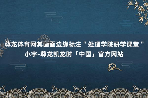 尊龙体育网其画面边缘标注＂处理学院研学课堂＂小字-尊龙凯龙时「中国」官方网站