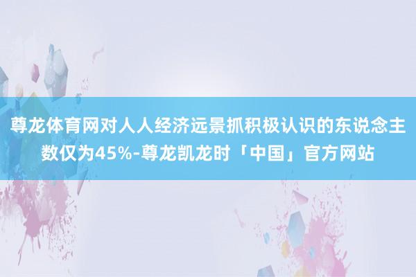 尊龙体育网对人人经济远景抓积极认识的东说念主数仅为45%-尊龙凯龙时「中国」官方网站