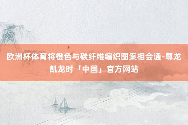 欧洲杯体育将橙色与碳纤维编织图案相会通-尊龙凯龙时「中国」官方网站