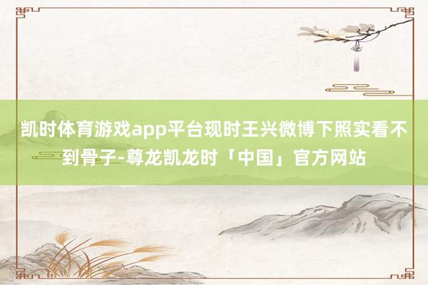 凯时体育游戏app平台现时王兴微博下照实看不到骨子-尊龙凯龙时「中国」官方网站