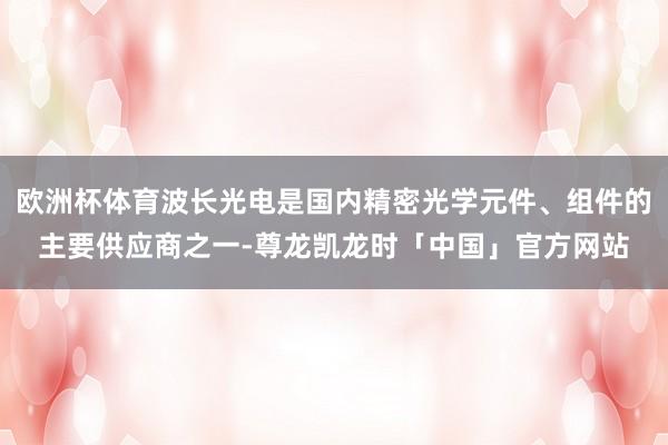 欧洲杯体育波长光电是国内精密光学元件、组件的主要供应商之一-尊龙凯龙时「中国」官方网站