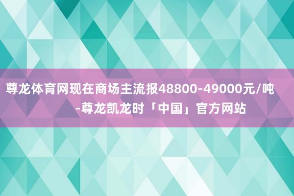 尊龙体育网现在商场主流报48800-49000元/吨            -尊龙凯龙时「中国」官方网站