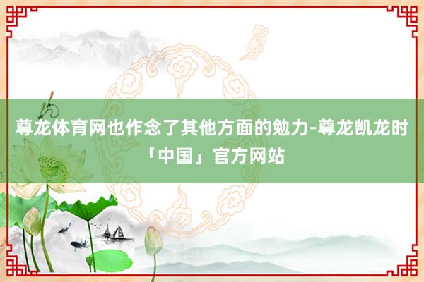 尊龙体育网也作念了其他方面的勉力-尊龙凯龙时「中国」官方网站