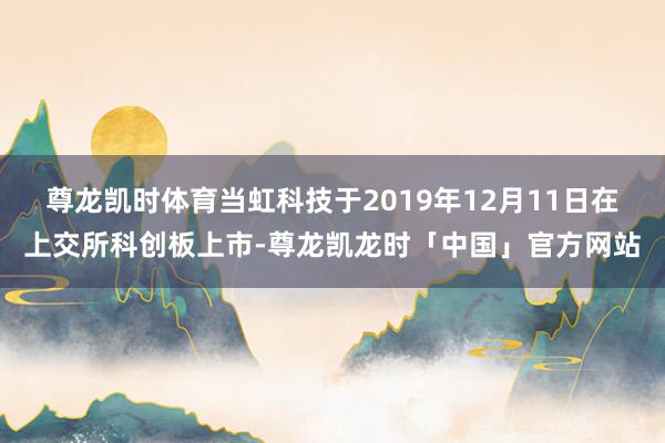尊龙凯时体育当虹科技于2019年12月11日在上交所科创板上市-尊龙凯龙时「中国」官方网站