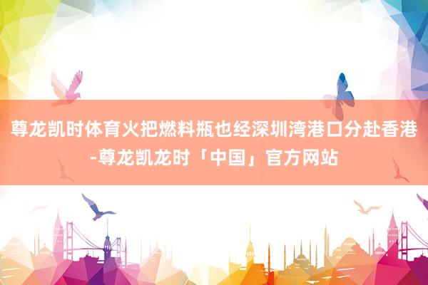 尊龙凯时体育火把燃料瓶也经深圳湾港口分赴香港-尊龙凯龙时「中国」官方网站